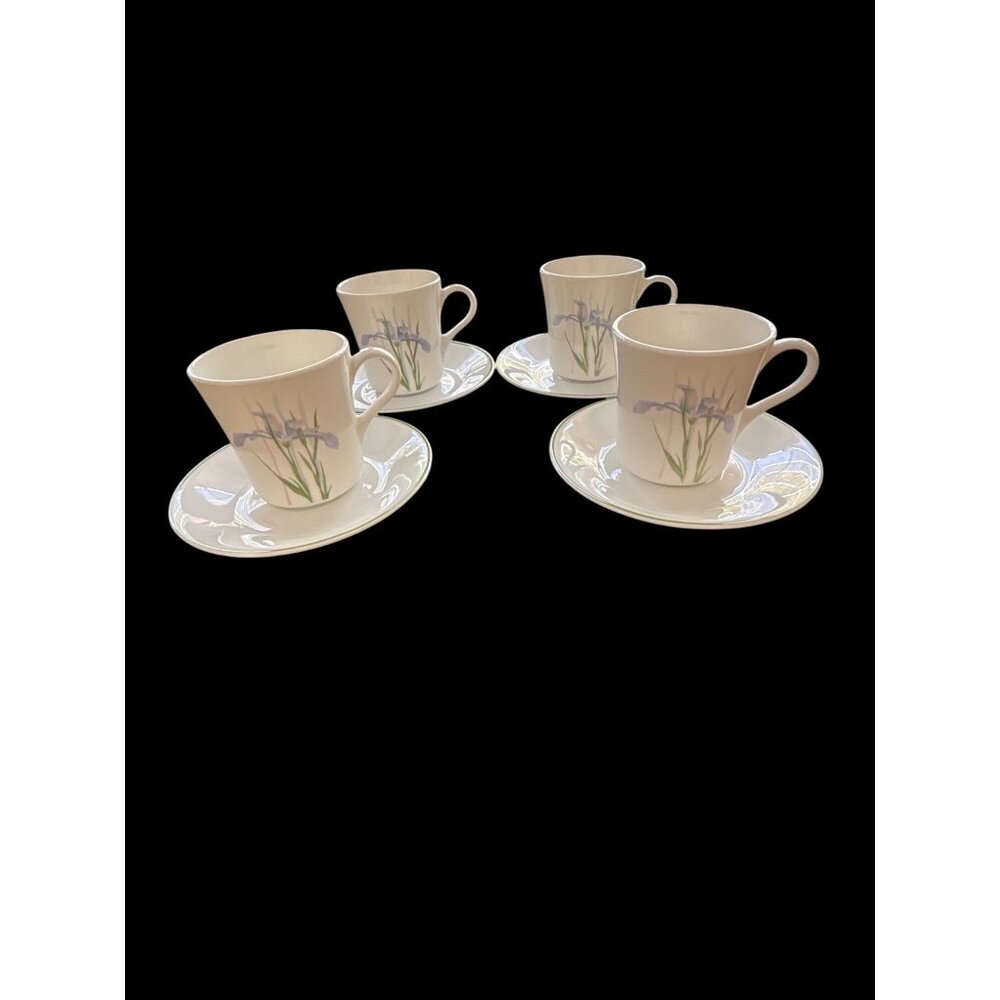 Corelle By Corning 8-Piece Shadow Iris Cup & Saucer Set 4 Each #3 - Picture 1 of 4
